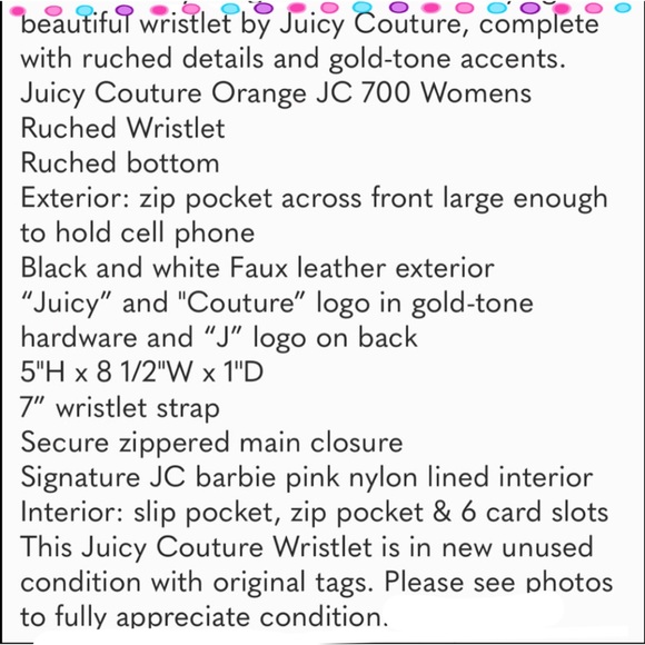Juicy Couture Ruched Wristlet, Vintage, Multiple storage areas, Style JC 700 - Picture 12 of 12